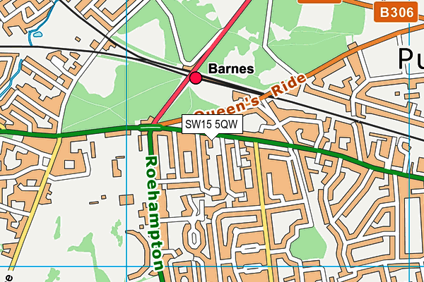 SW15 5QW map - OS VectorMap District (Ordnance Survey) SW15 5QW map - OS VectorMap District (Ordnance Survey)