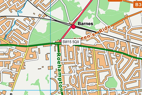 SW15 5QX map - OS VectorMap District (Ordnance Survey) SW15 5QX map - OS VectorMap District (Ordnance Survey)