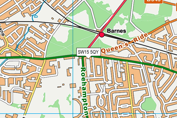 SW15 5QY map - OS VectorMap District (Ordnance Survey) SW15 5QY map - OS VectorMap District (Ordnance Survey)