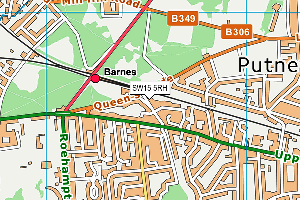SW15 5RH map - OS VectorMap District (Ordnance Survey) SW15 5RH map - OS VectorMap District (Ordnance Survey)