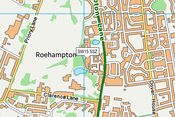 SW15 5SZ map - OS VectorMap District (Ordnance Survey) SW15 5SZ map - OS VectorMap District (Ordnance Survey)