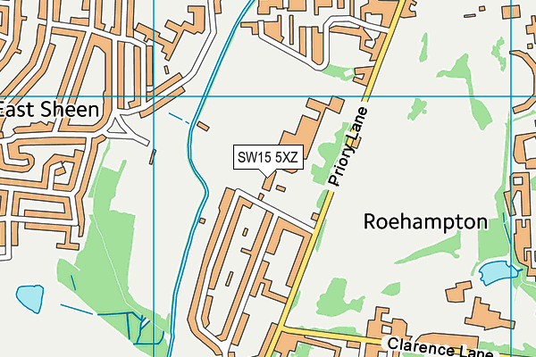 SW15 5XZ map - OS VectorMap District (Ordnance Survey) SW15 5XZ map - OS VectorMap District (Ordnance Survey)