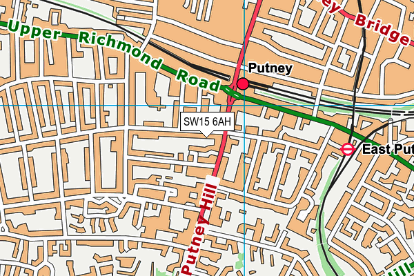 SW15 6AH map - OS VectorMap District (Ordnance Survey) SW15 6AH map - OS VectorMap District (Ordnance Survey)