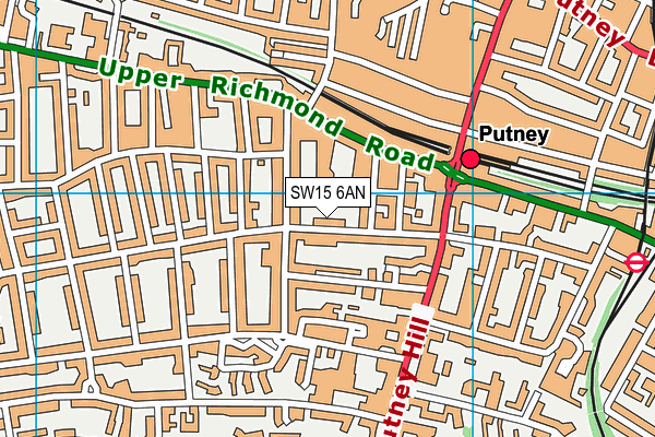 SW15 6AN map - OS VectorMap District (Ordnance Survey) SW15 6AN map - OS VectorMap District (Ordnance Survey)