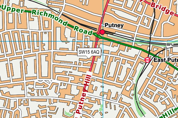 SW15 6AQ map - OS VectorMap District (Ordnance Survey) SW15 6AQ map - OS VectorMap District (Ordnance Survey)