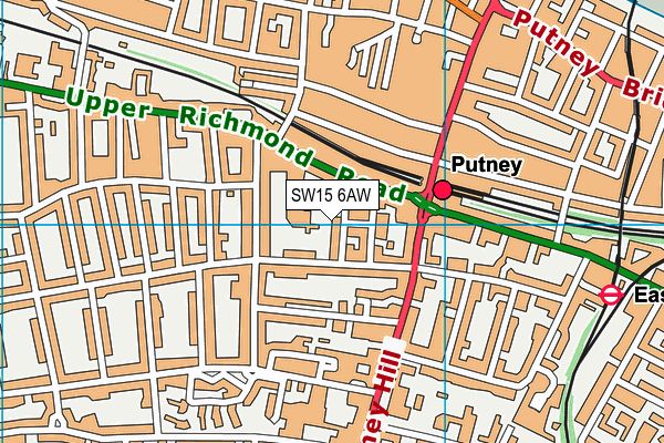 SW15 6AW map - OS VectorMap District (Ordnance Survey) SW15 6AW map - OS VectorMap District (Ordnance Survey)