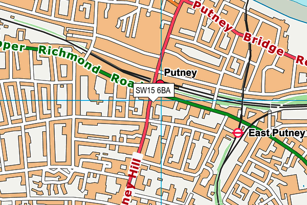 SW15 6BA map - OS VectorMap District (Ordnance Survey) SW15 6BA map - OS VectorMap District (Ordnance Survey)