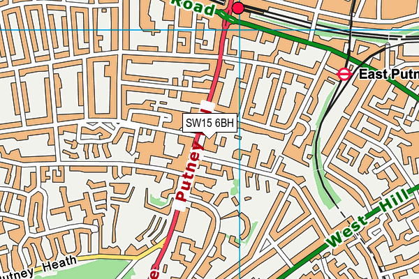 SW15 6BH map - OS VectorMap District (Ordnance Survey) SW15 6BH map - OS VectorMap District (Ordnance Survey)