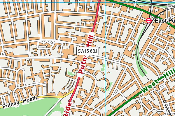 SW15 6BJ map - OS VectorMap District (Ordnance Survey) SW15 6BJ map - OS VectorMap District (Ordnance Survey)
