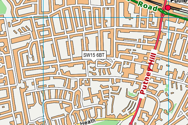 SW15 6BT map - OS VectorMap District (Ordnance Survey) SW15 6BT map - OS VectorMap District (Ordnance Survey)
