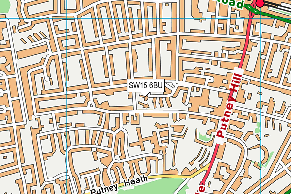 SW15 6BU map - OS VectorMap District (Ordnance Survey) SW15 6BU map - OS VectorMap District (Ordnance Survey)