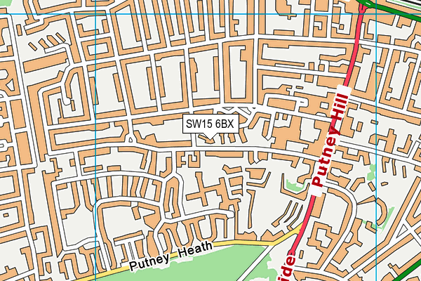 SW15 6BX map - OS VectorMap District (Ordnance Survey) SW15 6BX map - OS VectorMap District (Ordnance Survey)
