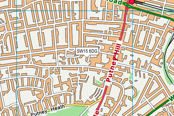 SW15 6DG map - OS VectorMap District (Ordnance Survey) SW15 6DG map - OS VectorMap District (Ordnance Survey)