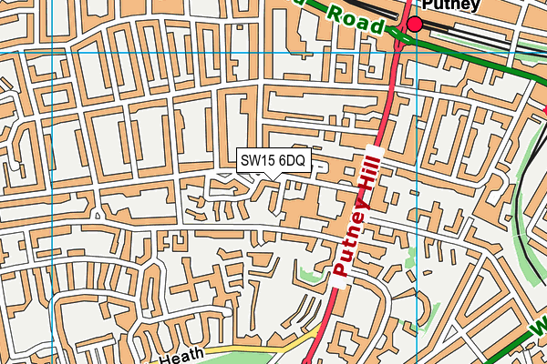SW15 6DQ map - OS VectorMap District (Ordnance Survey) SW15 6DQ map - OS VectorMap District (Ordnance Survey)