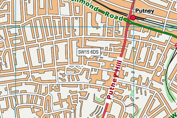 SW15 6DS map - OS VectorMap District (Ordnance Survey) SW15 6DS map - OS VectorMap District (Ordnance Survey)