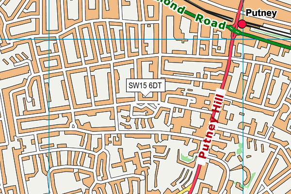 SW15 6DT map - OS VectorMap District (Ordnance Survey) SW15 6DT map - OS VectorMap District (Ordnance Survey)