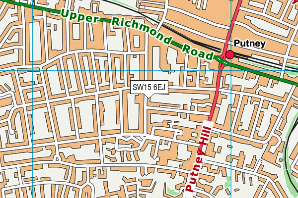 SW15 6EJ map - OS VectorMap District (Ordnance Survey) SW15 6EJ map - OS VectorMap District (Ordnance Survey)