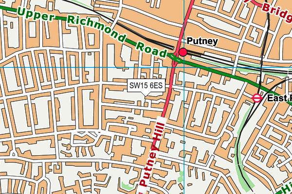 SW15 6ES map - OS VectorMap District (Ordnance Survey) SW15 6ES map - OS VectorMap District (Ordnance Survey)