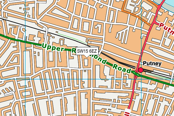 SW15 6EZ map - OS VectorMap District (Ordnance Survey) SW15 6EZ map - OS VectorMap District (Ordnance Survey)