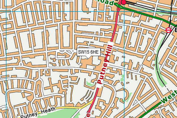 SW15 6HE map - OS VectorMap District (Ordnance Survey) SW15 6HE map - OS VectorMap District (Ordnance Survey)