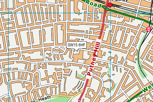 SW15 6HF map - OS VectorMap District (Ordnance Survey) SW15 6HF map - OS VectorMap District (Ordnance Survey)
