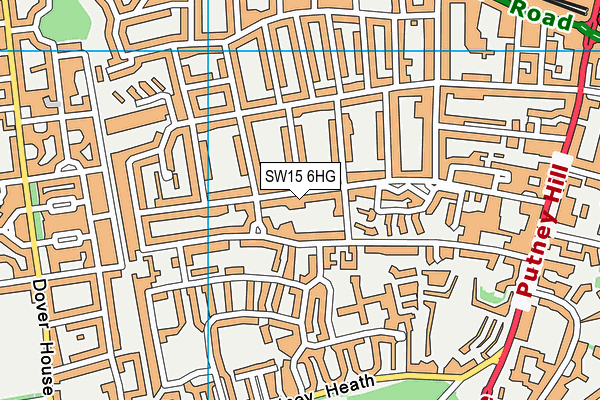 SW15 6HG map - OS VectorMap District (Ordnance Survey) SW15 6HG map - OS VectorMap District (Ordnance Survey)