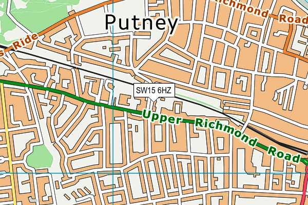 SW15 6HZ map - OS VectorMap District (Ordnance Survey) SW15 6HZ map - OS VectorMap District (Ordnance Survey)