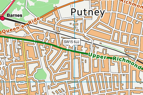 SW15 6JJ map - OS VectorMap District (Ordnance Survey) SW15 6JJ map - OS VectorMap District (Ordnance Survey)