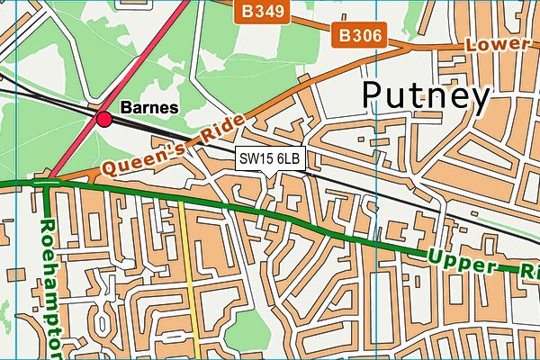 SW15 6LB map - OS VectorMap District (Ordnance Survey) SW15 6LB map - OS VectorMap District (Ordnance Survey)