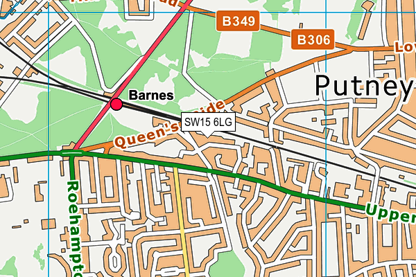 SW15 6LG map - OS VectorMap District (Ordnance Survey) SW15 6LG map - OS VectorMap District (Ordnance Survey)