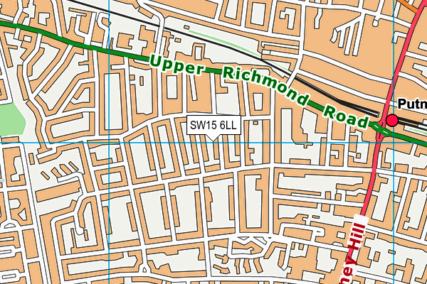 SW15 6LL map - OS VectorMap District (Ordnance Survey) SW15 6LL map - OS VectorMap District (Ordnance Survey)