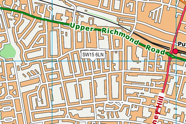 SW15 6LN map - OS VectorMap District (Ordnance Survey) SW15 6LN map - OS VectorMap District (Ordnance Survey)