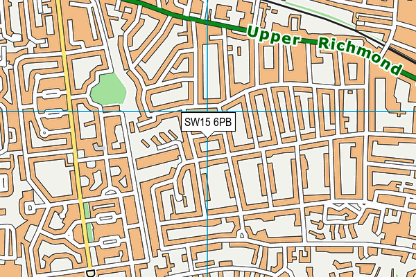SW15 6PB map - OS VectorMap District (Ordnance Survey) SW15 6PB map - OS VectorMap District (Ordnance Survey)