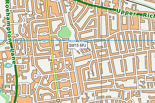 SW15 6PJ map - OS VectorMap District (Ordnance Survey) SW15 6PJ map - OS VectorMap District (Ordnance Survey)
