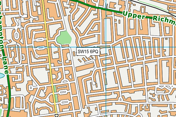 SW15 6PQ map - OS VectorMap District (Ordnance Survey) SW15 6PQ map - OS VectorMap District (Ordnance Survey)