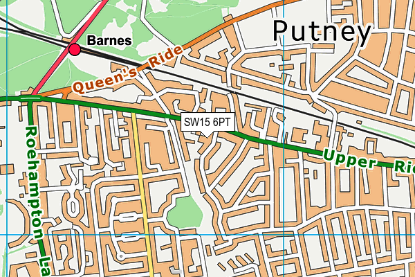 SW15 6PT map - OS VectorMap District (Ordnance Survey) SW15 6PT map - OS VectorMap District (Ordnance Survey)