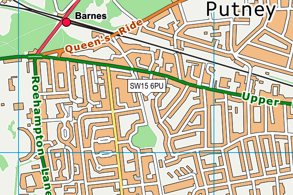 SW15 6PU map - OS VectorMap District (Ordnance Survey) SW15 6PU map - OS VectorMap District (Ordnance Survey)