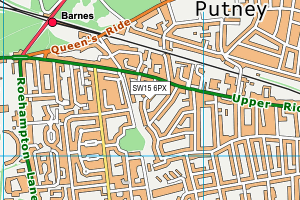 SW15 6PX map - OS VectorMap District (Ordnance Survey) SW15 6PX map - OS VectorMap District (Ordnance Survey)
