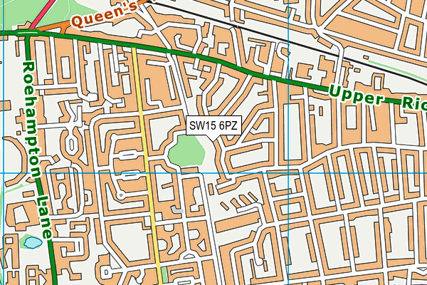 SW15 6PZ map - OS VectorMap District (Ordnance Survey) SW15 6PZ map - OS VectorMap District (Ordnance Survey)