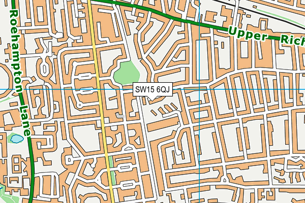 SW15 6QJ map - OS VectorMap District (Ordnance Survey) SW15 6QJ map - OS VectorMap District (Ordnance Survey)