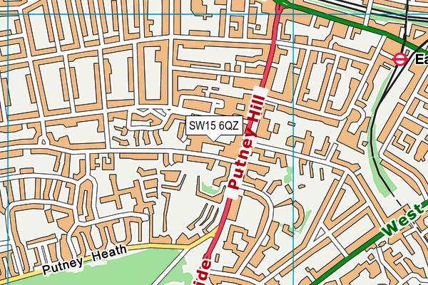 SW15 6QZ map - OS VectorMap District (Ordnance Survey)