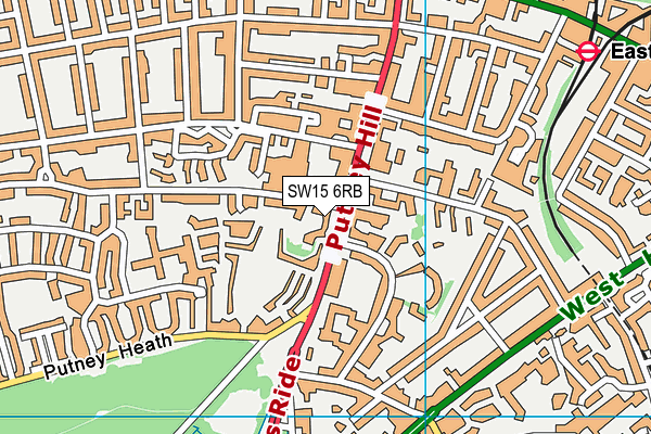 SW15 6RB map - OS VectorMap District (Ordnance Survey) SW15 6RB map - OS VectorMap District (Ordnance Survey)