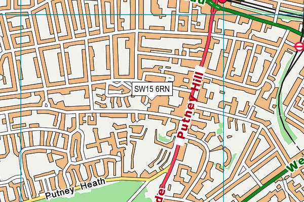 SW15 6RN map - OS VectorMap District (Ordnance Survey) SW15 6RN map - OS VectorMap District (Ordnance Survey)