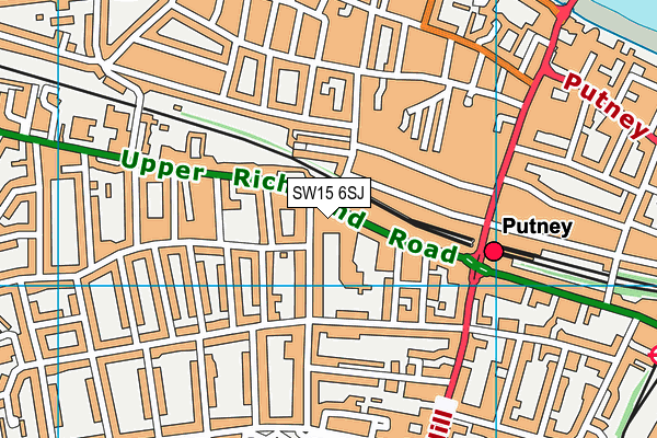 SW15 6SJ map - OS VectorMap District (Ordnance Survey) SW15 6SJ map - OS VectorMap District (Ordnance Survey)