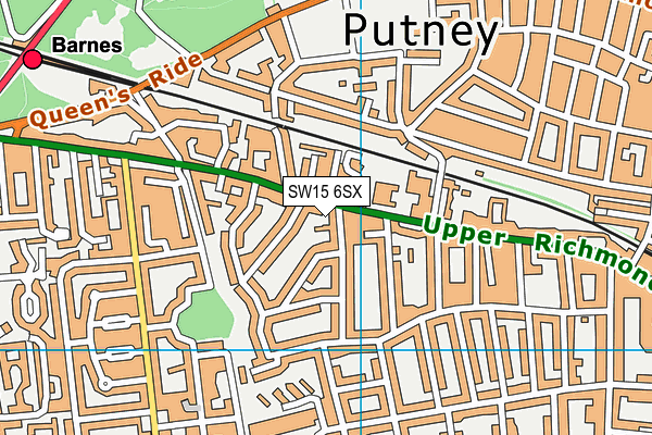 SW15 6SX map - OS VectorMap District (Ordnance Survey) SW15 6SX map - OS VectorMap District (Ordnance Survey)