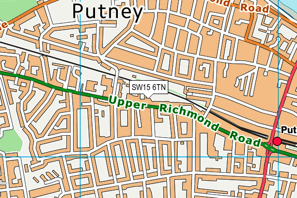 SW15 6TN map - OS VectorMap District (Ordnance Survey) SW15 6TN map - OS VectorMap District (Ordnance Survey)