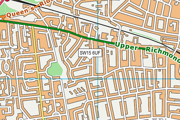 SW15 6UF map - OS VectorMap District (Ordnance Survey) SW15 6UF map - OS VectorMap District (Ordnance Survey)
