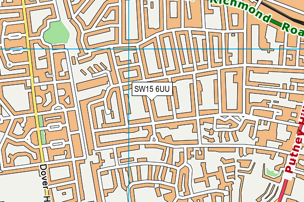 SW15 6UU map - OS VectorMap District (Ordnance Survey) SW15 6UU map - OS VectorMap District (Ordnance Survey)