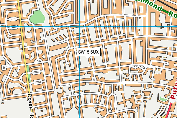 SW15 6UX map - OS VectorMap District (Ordnance Survey) SW15 6UX map - OS VectorMap District (Ordnance Survey)