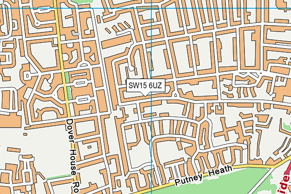 SW15 6UZ map - OS VectorMap District (Ordnance Survey) SW15 6UZ map - OS VectorMap District (Ordnance Survey)